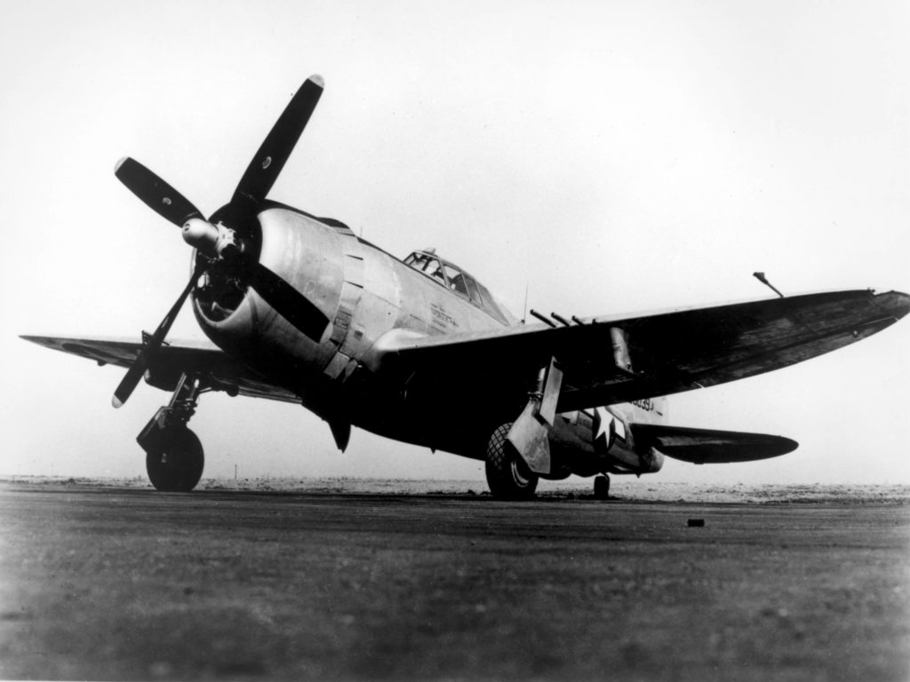 parked Republic P-47 Thunderbolt