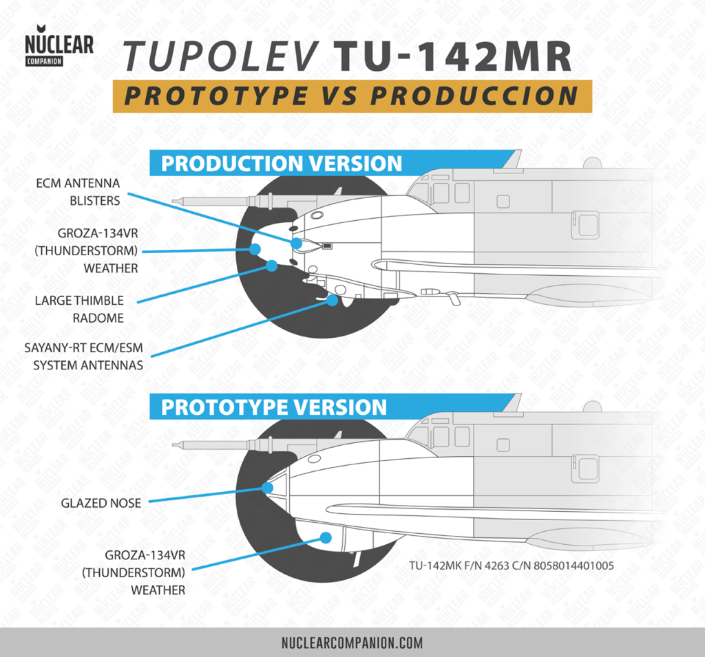 Tu-142MR Prototype vs production