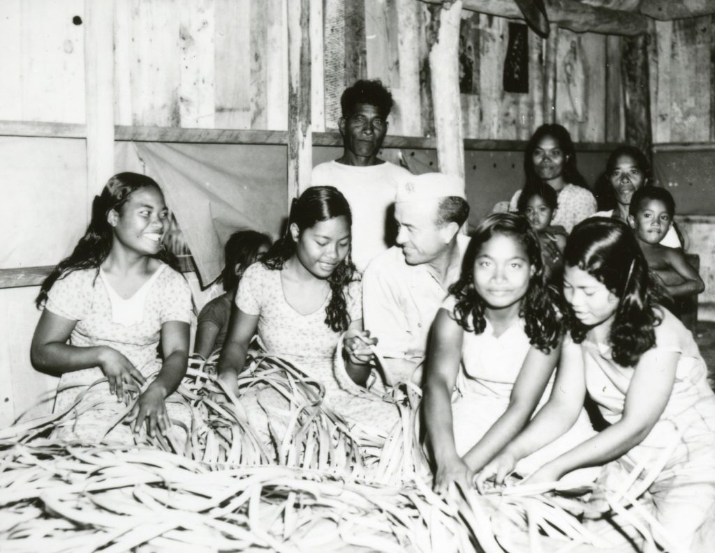 Native Women Weaving Thatch on Bikini Island