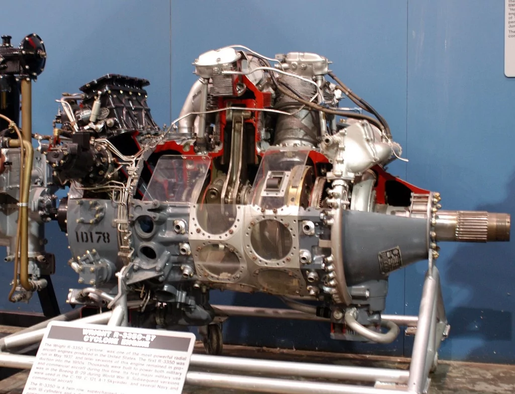 Boeing B-29 Superfortress R-3350 engine museum display