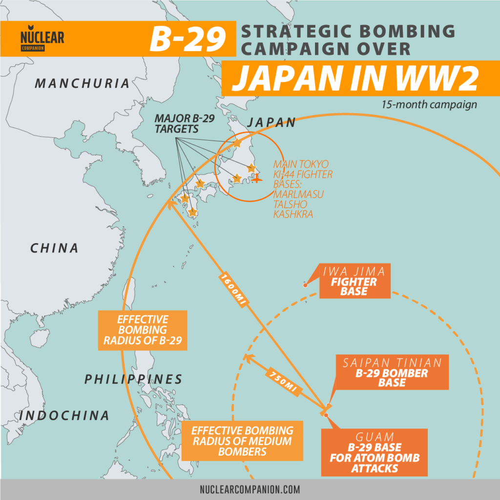 Boeing B-29 Superfortress Japan campaign map