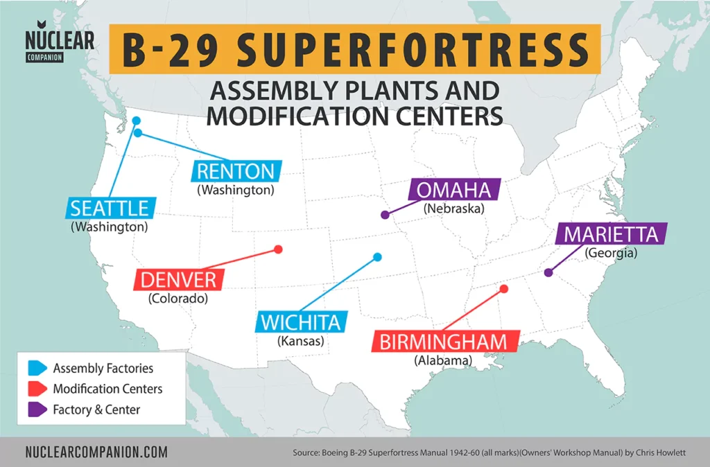 B-29 Assembly plants and modfifications centers