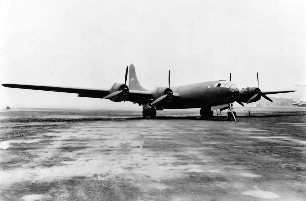 XB-29 s/n 41-0002 "The Flying Guinea Pig" on the runway