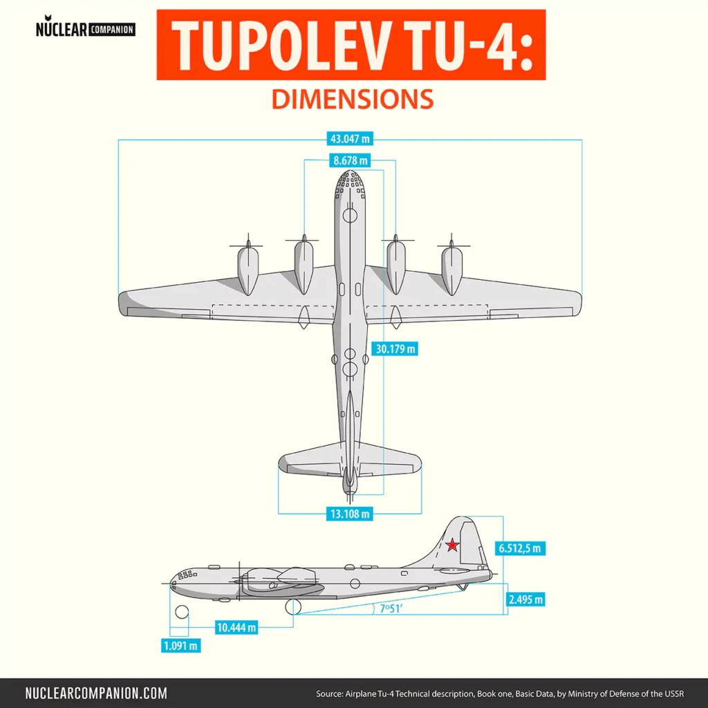 Tupolev Tu-4 dimensions
