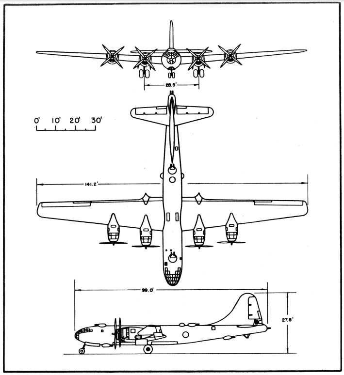 Boeing B-29 Superfortress Dimensions