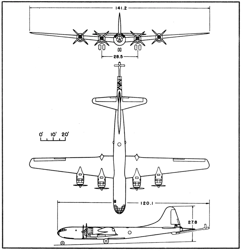 Boeing KB-29P Superfortress Dimensions