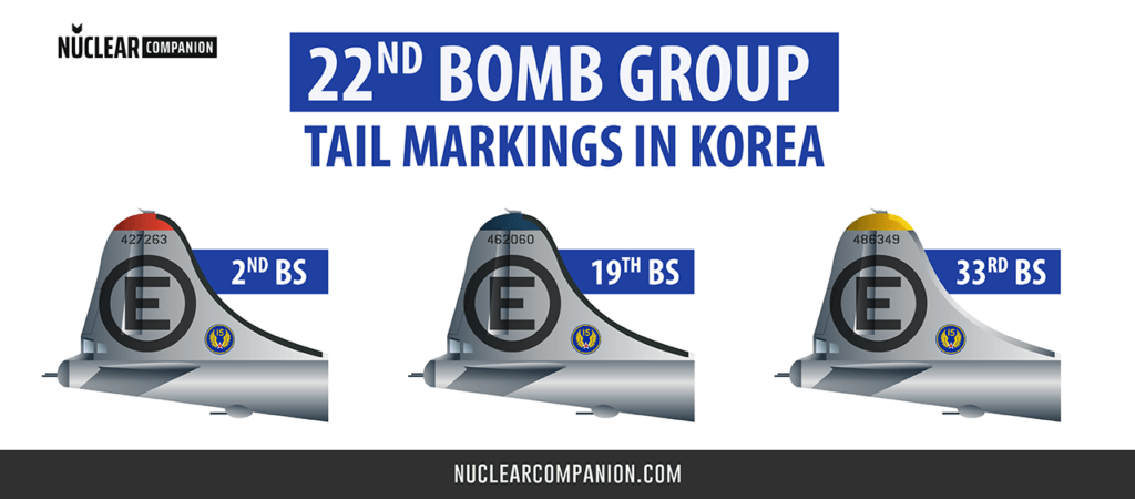 B-29 22nd bomb group tails markings in korea
