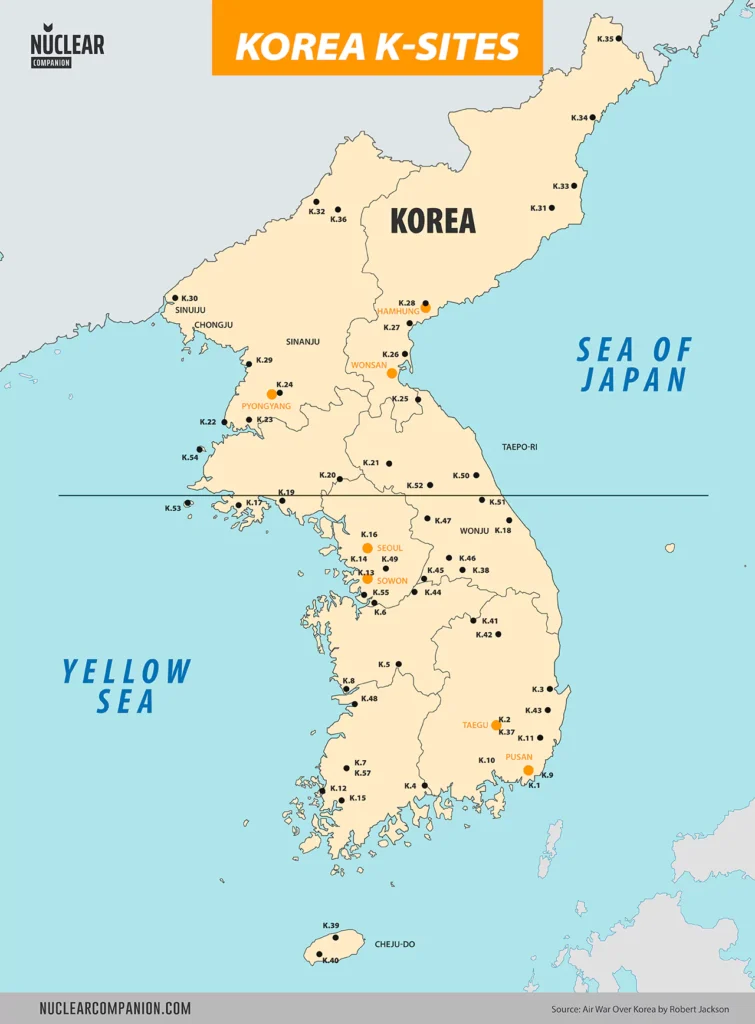 USAF Korean Air Bases (K-Sites) codes, 1950-1953
