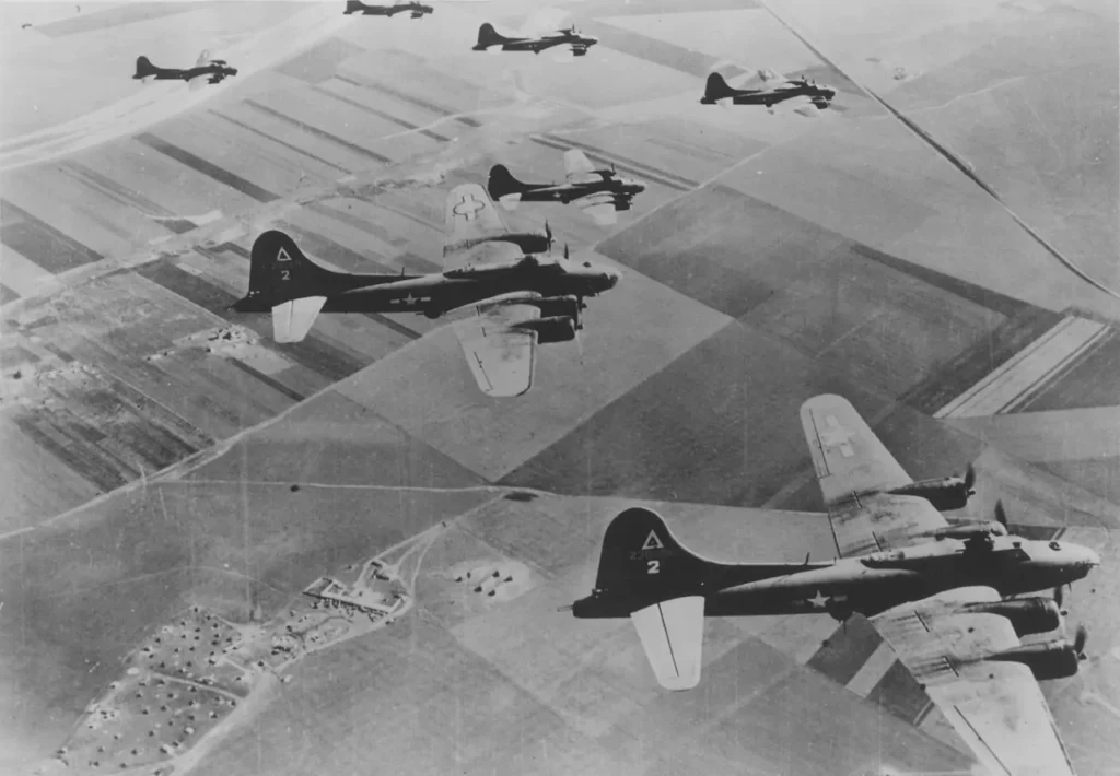 B-17 formation 97th Bombardment Group 1942