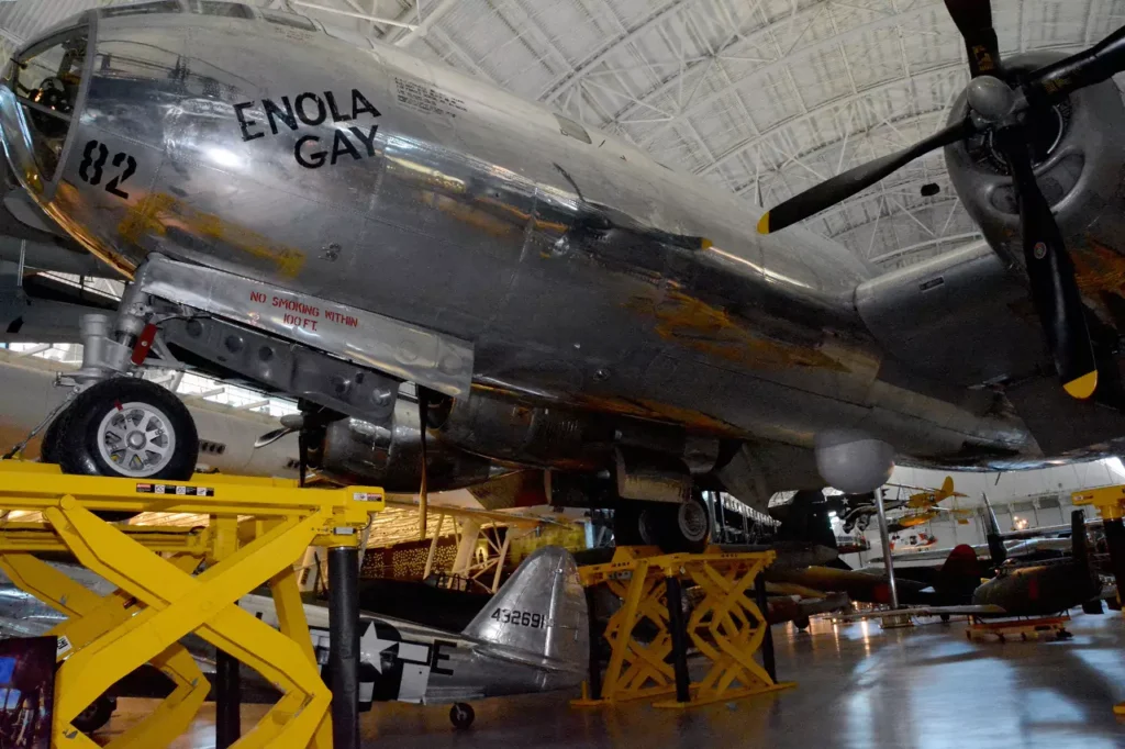 Enola Gay, the most famous U.S. aircraft,  at the National Air and Space Museum's Steven F. Udvar-Hazy Center 