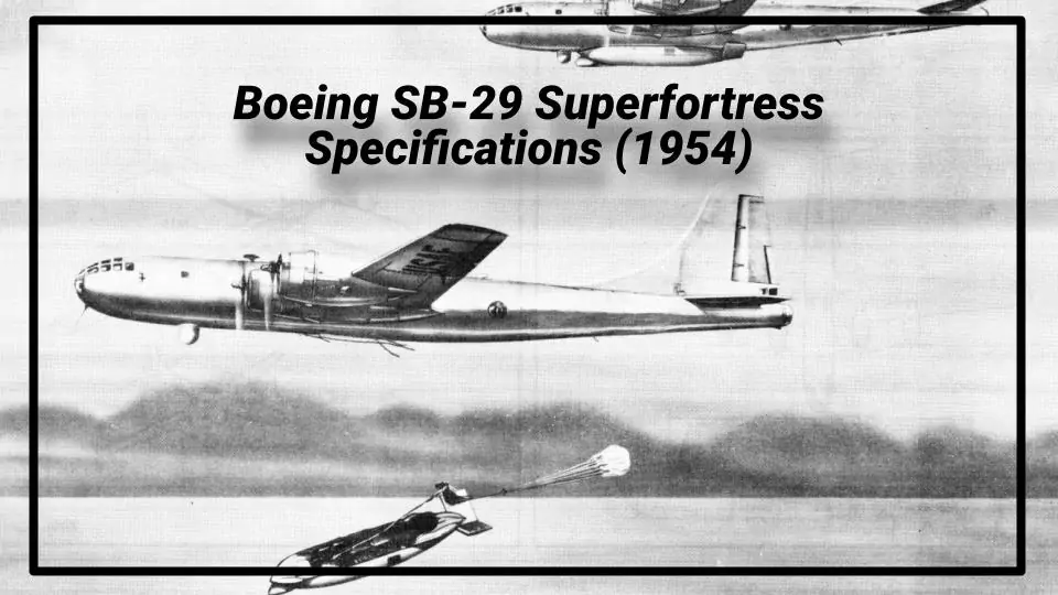Boeing SB-29 Superfortress Specifications (1954) tittle
