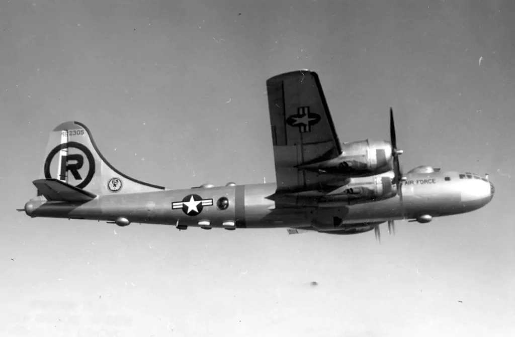 late Boeing B-29A flying
