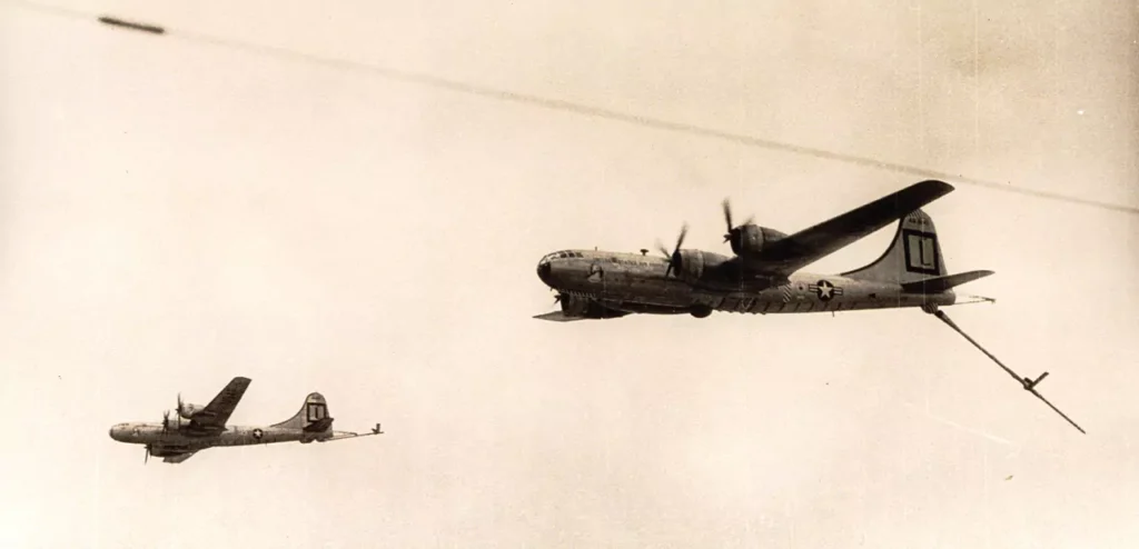 a pair of KB-29P tankers flying
