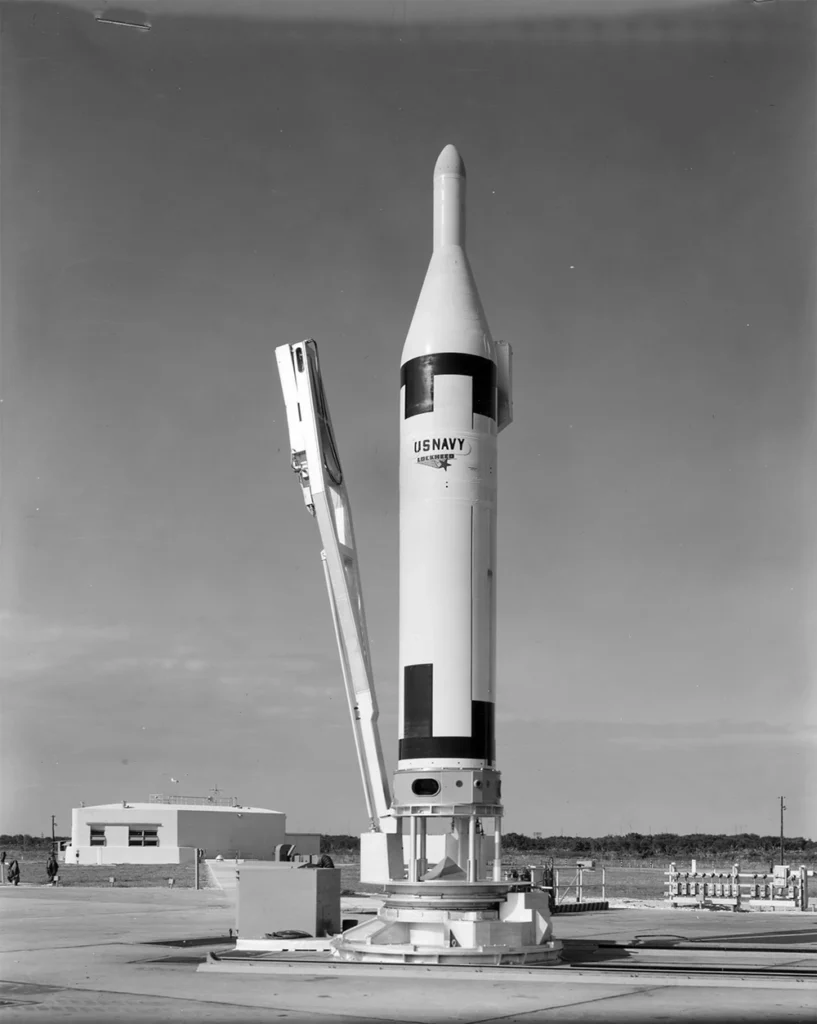 Polaris A2 missile on the launch pad at Cape Canaveral