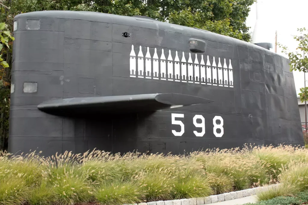 Sail of the USS George Washington (SSBN 598) at the Submarine Force Museum in Groton, Connecticut