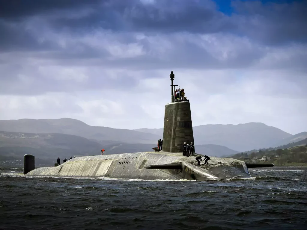 HMS Vigilant is one of the Vanguard-class submarines from the UK's strategic nuclear deterrent force armed with Trident D-5 missiles