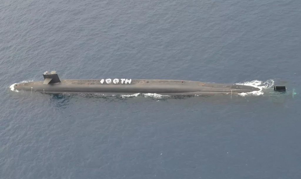 Top view of the Ohio-class ballistic-missile submarine USS Alaska (SSBN 732).