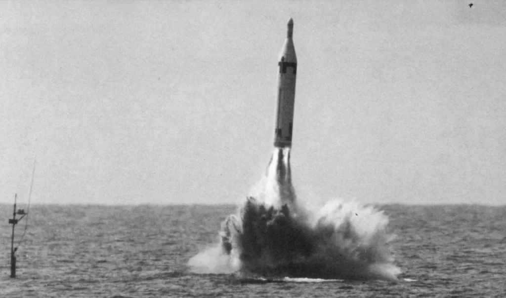 On 23 October 1961, the USS Ethan Allen (SSBN-608) launched the first Polaris A-2