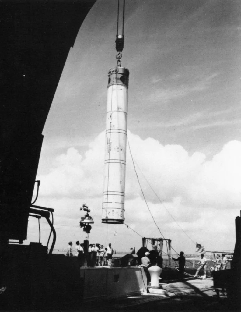 In 1965, the USS Sam Houston (SSBN 609) docked at the pier to load a Polaris A-2 missile.