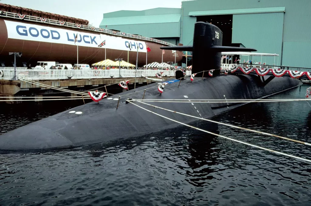 USS Ohio (SSBN-726) during her commissioning ceremony.