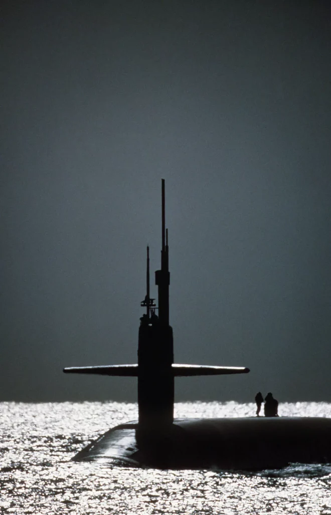 USS GEORGIA (SSBN 729) comes into port at New London, Connecticut in 1984